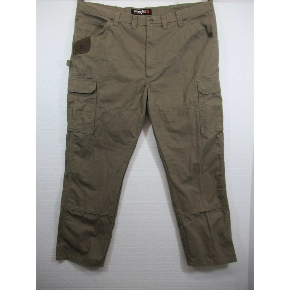 Wrangler Riggs Workwear Ranger Pants Men 44x32 Brown Double Knee Ripstop 103w060